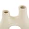 12" Beige Paper Mache Abstract Rounded Vase with Double Openings